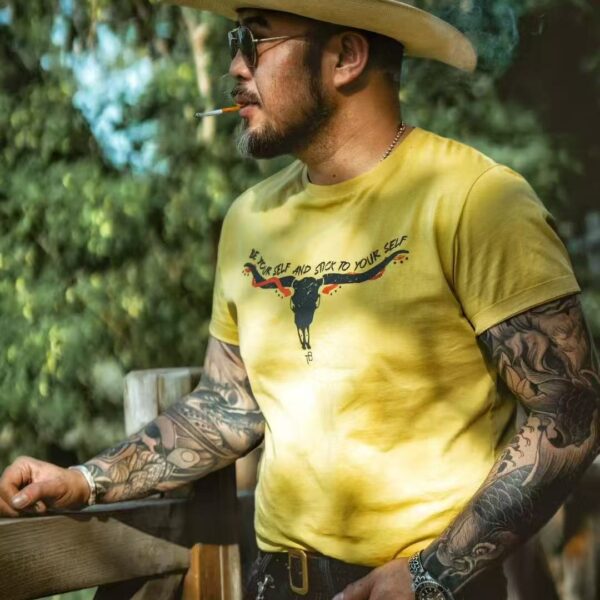 TRAD BAND WESTEN VINTAGE TEE Bullhead Double Snake American Retro