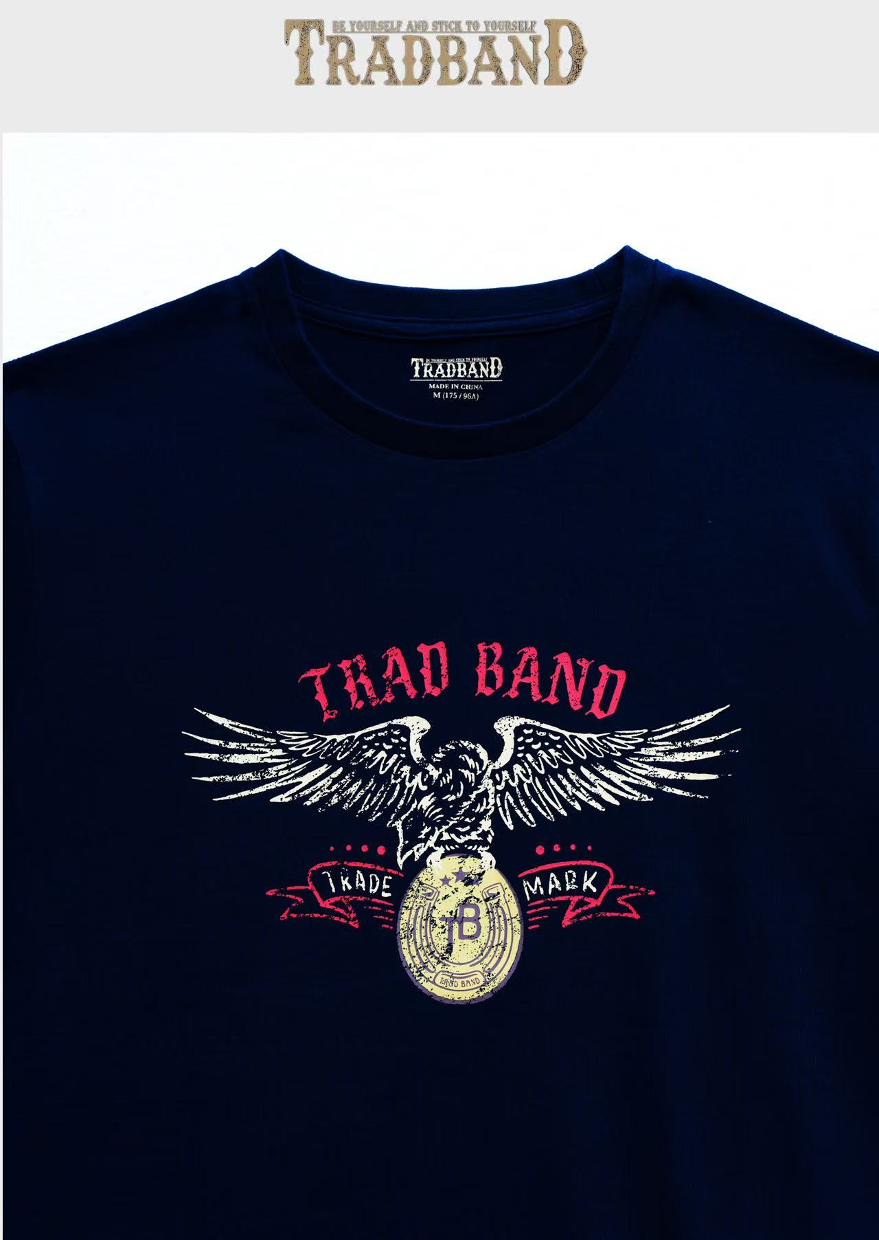 TRAD BAND VINTAGE TEE Eagle Grab Gold Coin Double Color American Retro Men's Summer Round Neck Pure Cotton - Image 8