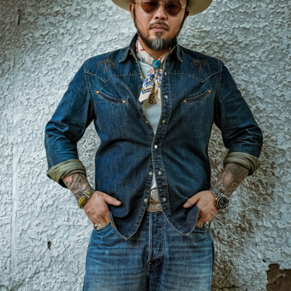 TRAD BAND Autumn/Winter Thunderbird Bull Head Embroidered Western Shirt