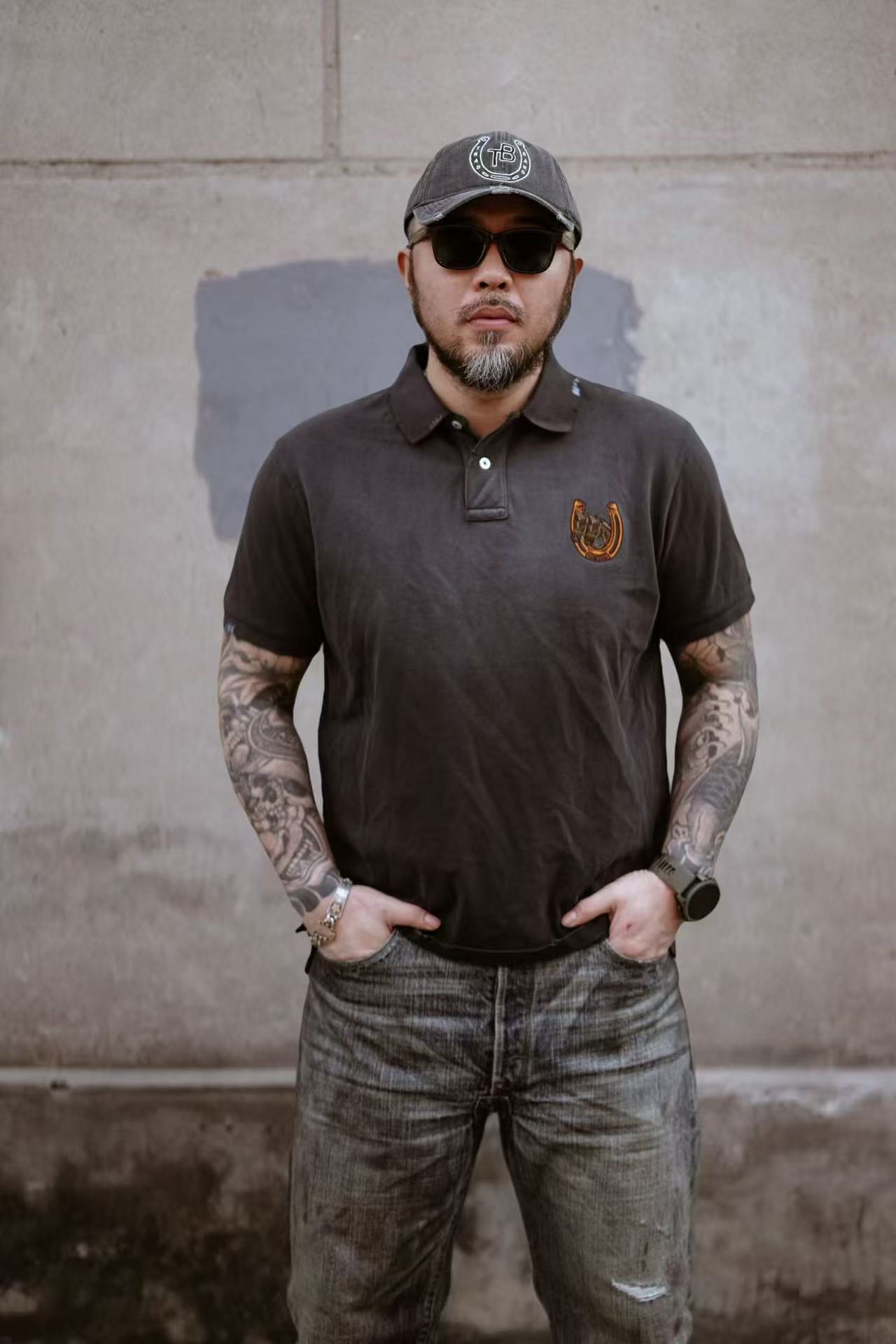 TRAD BAND26 new year of the horse limited embroidered short-sleeved Polo shirt, washed two-colour, hand needle grinding to make old - Image 10
