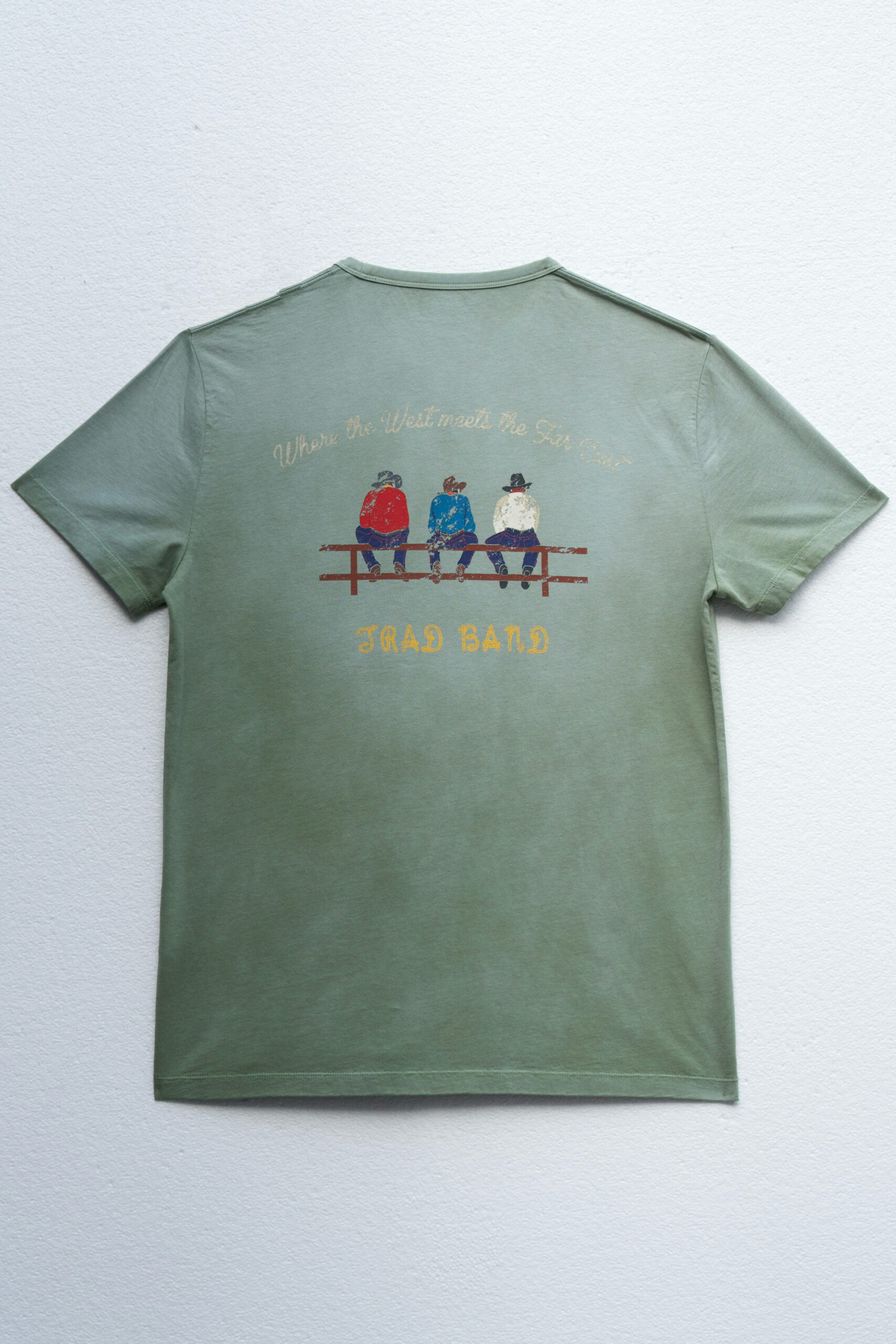 TRADBAND26 new T-shirt, the encounter of East and West: washed green - Image 4