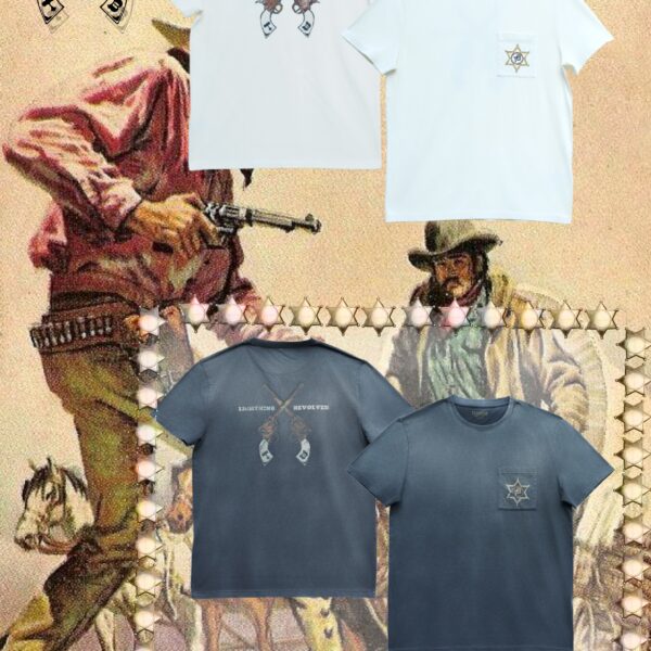TRADBAND26 new T-shirt, double gun embroidery series: washed black, washed white