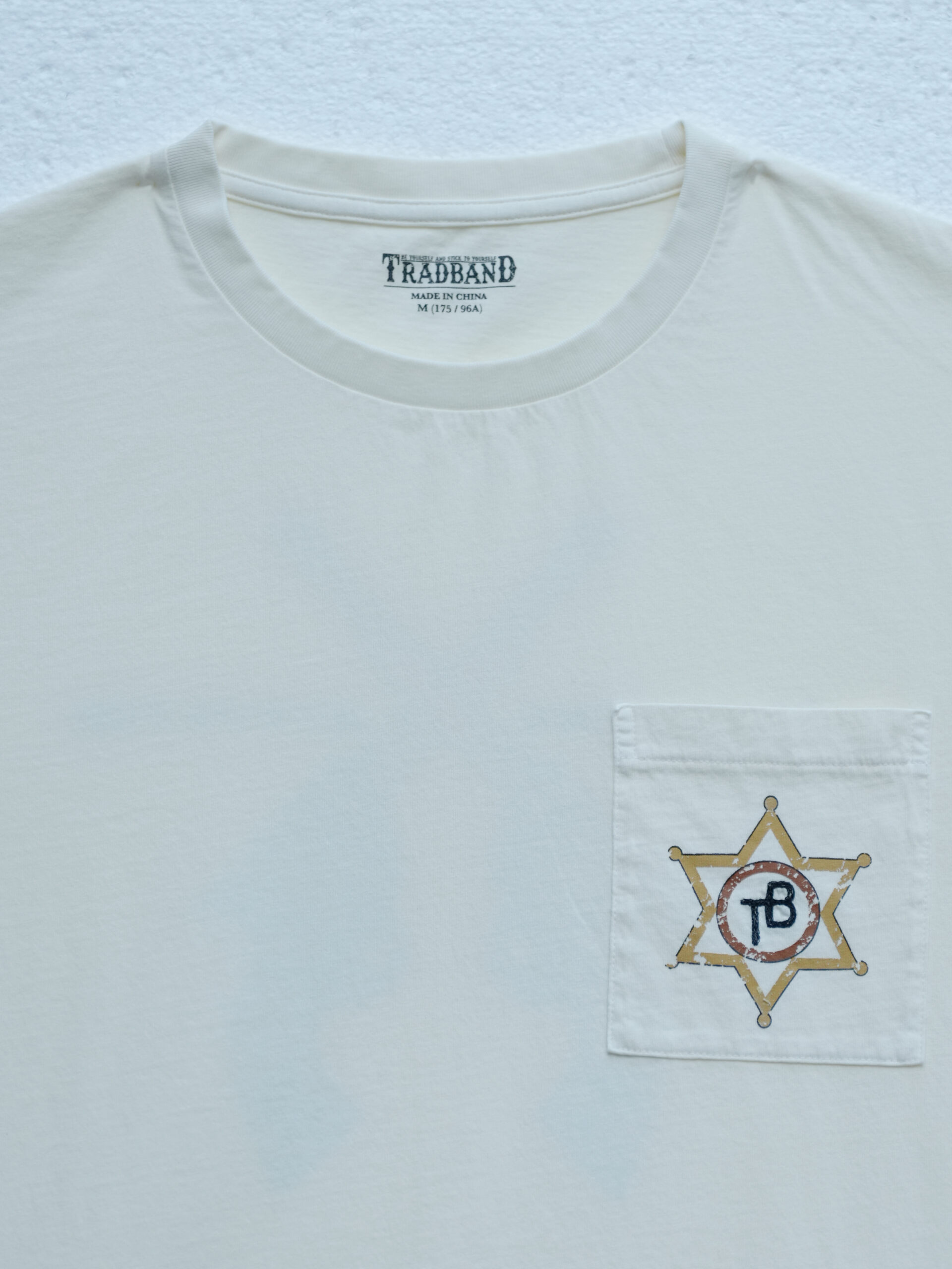 TRADBAND26 new T-shirt, double gun embroidery series: washed black, washed white - Image 4