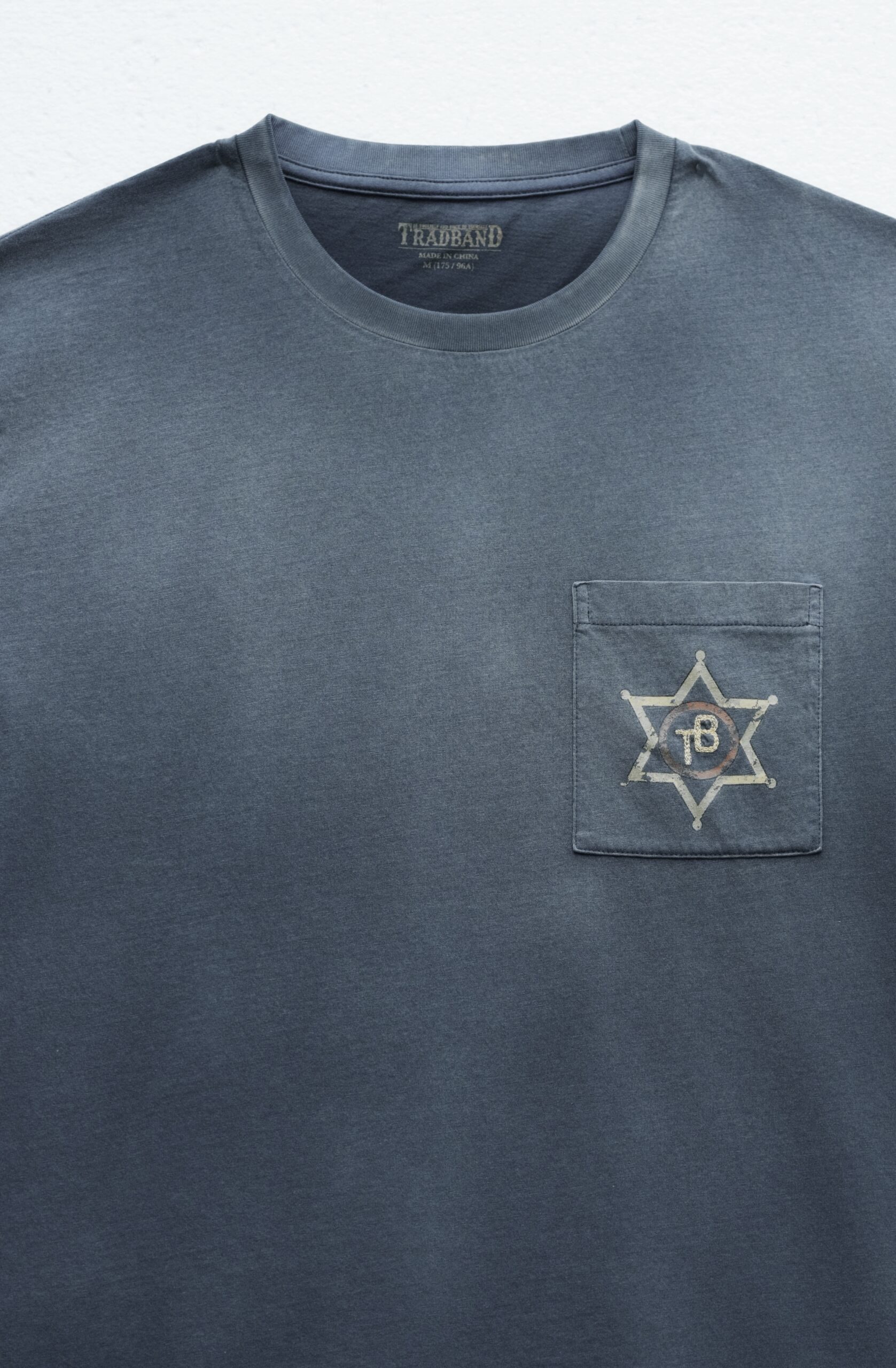 TRADBAND26 new T-shirt, double gun embroidery series: washed black, washed white - Image 8